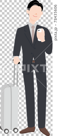 Office worker looking at a smartphone on a business trip 78435606