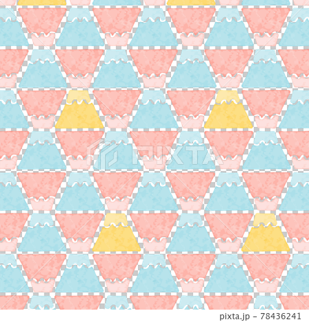 Watercolor style Mt. Fuji seamless pattern Lucky Japanese pattern Vector illustration 78436241