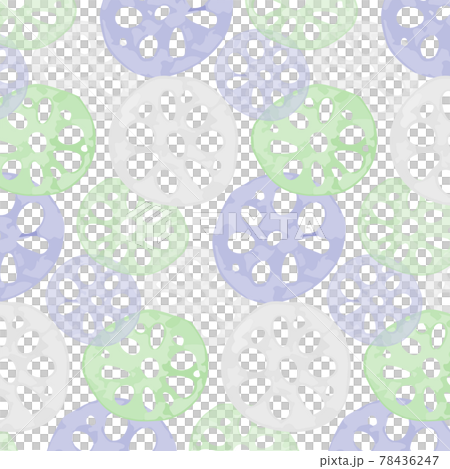 Watercolor-style lotus root seamless pattern Lucky Japanese pattern Vector illustration 78436247