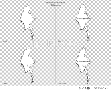 白地図-アジア-ミャンマー連邦共和国 78436579