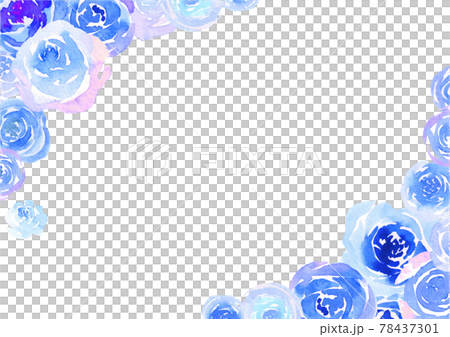 Blue rose decoration frame - Stock Illustration [78437301] - PIXTA