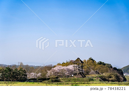 鳥取県米子市 春の伯耆古代の丘公園の遠景 鳥取県米子市 春の伯耆古代の丘公園の遠景 78438221
