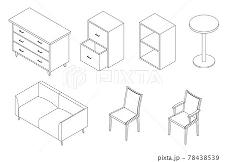 家具の線画イラスト 家具の線画イラスト 78438539