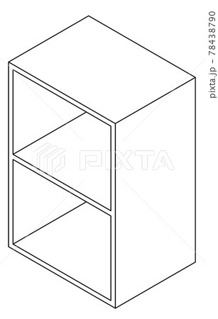 カラーボックスの線画イラストのイラスト素材