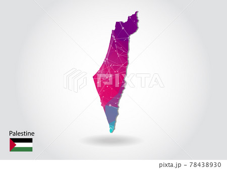 Vector polygonal Palestine map. Low poly design. map made of triangles on white background. geometric rumpled triangular low poly style gradient graphic, line dots, UI design. Vector polygonal Palestine map. Low poly design. map made of triangles on white background. geometric rumpled triangular low poly style gradient graphic, line dots, UI design. 78438930