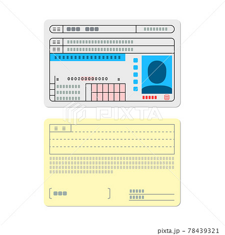 免許証の両面イラスト(ブルー) 免許証の両面イラスト(ブルー) 78439321