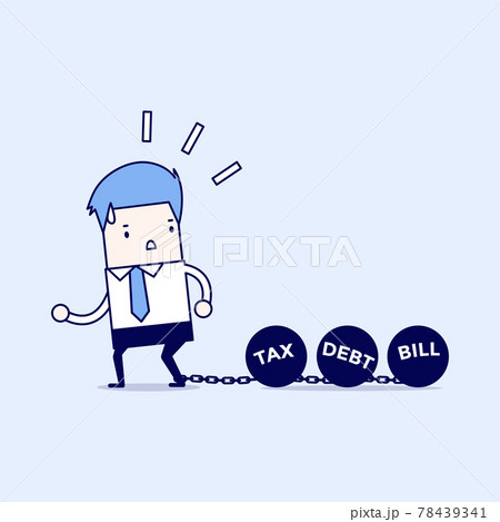 Businessman dragging chains and big ball, Debt Tax and Bill burden concept. Businessman dragging chains and big ball, Debt Tax and Bill burden concept. 78439341