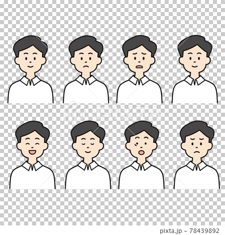 Illustration set of men in white shirt Illustration set of men in white shirt 78439892