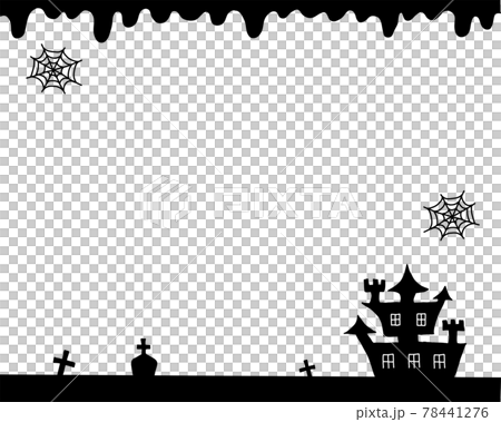 ハローウィンのモノクロ背景フレーム 78441276
