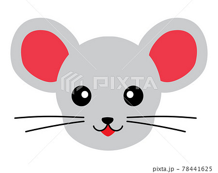 子年のネズミの顔のイラストのイラスト素材