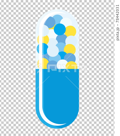 非處方藥膠囊藥物插圖白色背景透明膠囊 78442031