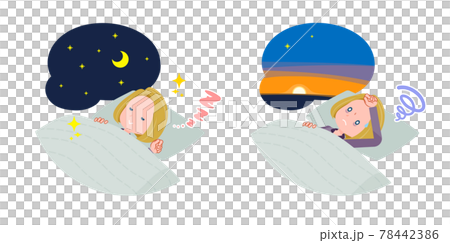 安眠・不眠の金髪ビジネス女性のセット 78442386
