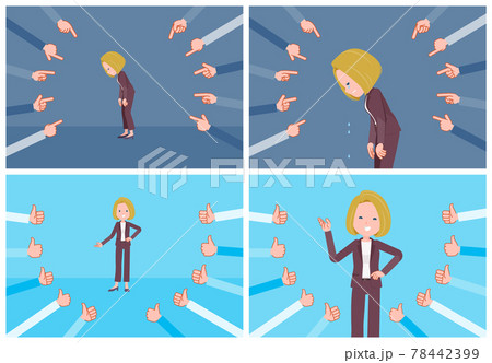 評価をうける金髪ビジネス女性のセット 78442399