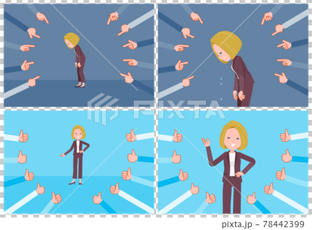 評価をうける金髪ビジネス女性のセット 78442399