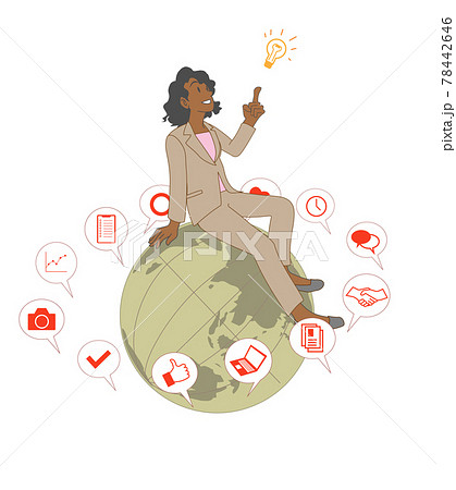 新しいアイディアを思いつく黒人ビジネスウーマン  78442646