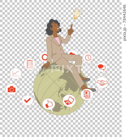 新しいアイディアを思いつく黒人ビジネスウーマン  78442646