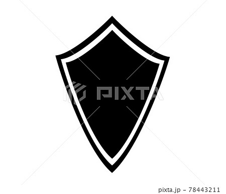 盾のシルエットのイラスト素材
