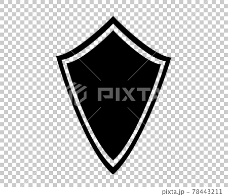 盾のシルエットのイラスト素材
