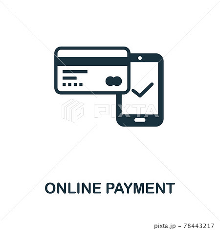 Online Payment icon. Monochrome simple element from digital service collection. Creative Online Payment icon for web design, templates, infographics and more 78443217