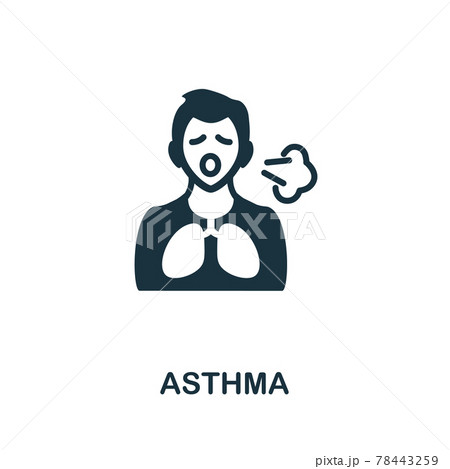 Asthma icon. Monochrome simple element from coronavirus symptoms collection. Creative Asthma icon for web design, templates, infographics and more 78443259