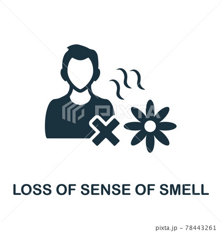 Loss Of Sense Of Smell icon. Monochrome simple element from coronavirus symptoms collection. Creative Loss Of Sense Of Smell icon for web design, templates, infographics and more 78443261