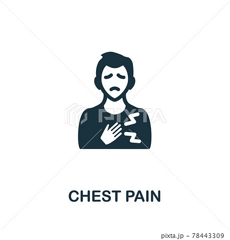 Chest Pain icon. Monochrome simple element from coronavirus symptoms collection. Creative Chest Pain icon for web design, templates, infographics and more 78443309