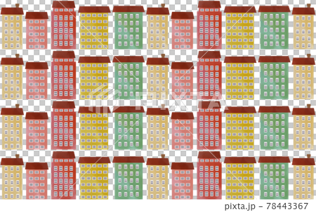 イラスト素材 北欧風の家が並ぶイラストのイラスト素材