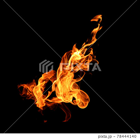 Fire flames collection isolated on black background Fire flames collection isolated on black background 78444140