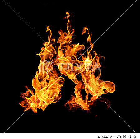 Fire flames collection isolated on black background Fire flames collection isolated on black background 78444145