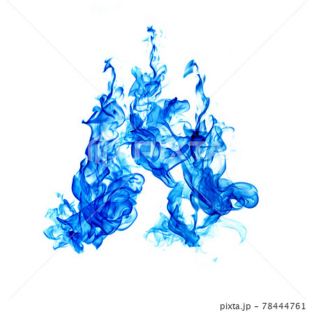 blue flames isolated on white background with clipping part 78444761