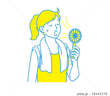 熱中症対策 ハンディー扇風機 ハンディーファンを使用する女性のイラスト ベクター 熱中症対策 ハンディー扇風機 ハンディーファンを使用する女性のイラスト ベクター 78445579