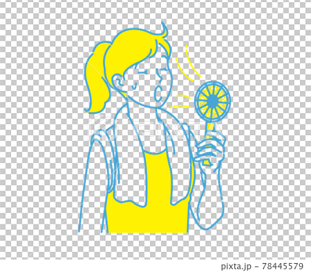 熱中症対策 ハンディー扇風機 ハンディーファンを使用する女性のイラスト ベクター 熱中症対策 ハンディー扇風機 ハンディーファンを使用する女性のイラスト ベクター 78445579