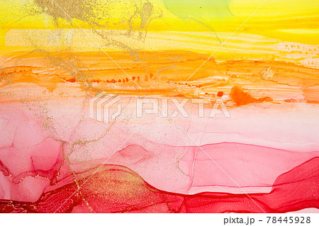 Watercolor yellow and red abstract stains background. Ink gradient texture. Watercolor yellow and red abstract stains background. Ink gradient texture. 78445928