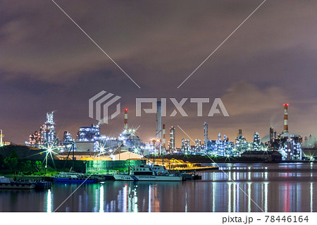 「神奈川県」川崎工場夜景 千鳥橋から望む工場夜景 「神奈川県」川崎工場夜景 千鳥橋から望む工場夜景 78446164