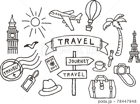 手書きのトラベルセット 78447848