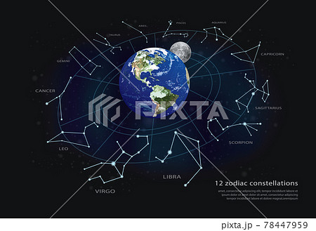 12 zodiac constellations Vector Illustration 12 zodiac constellations Vector Illustration 78447959