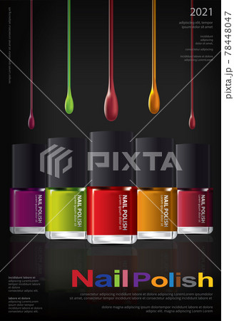 Nail polish Poster Design Template Vector Illustration 78448047