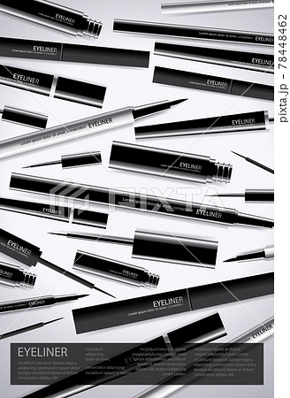 Poster Cosmetic Eyeliner with Packaging Vector Illustration 78448462