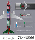 Set of Airplane with Seat Map Isolated Vector Illustration 78448566