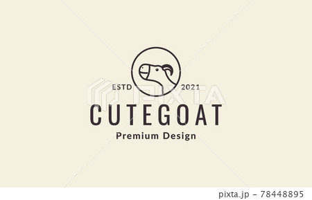 cute mountain goat line vintage logo vector icon illustration design cute mountain goat line vintage logo vector icon illustration design 78448895