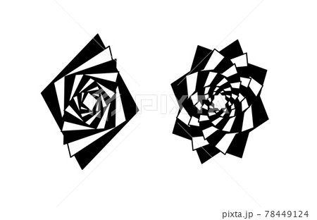 Striped graphic shapes cubes swirling in loop. Vector abstract shapes. vortex with lines. 78449124