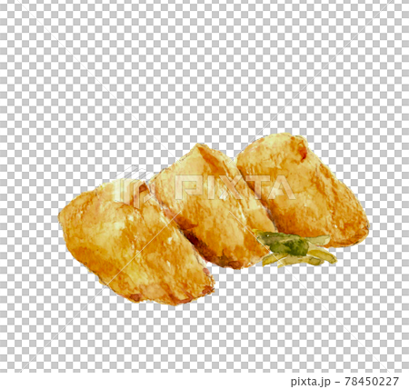 水彩插圖：3 inari-san 與泡菜食物午餐白色背景 PNG 78450227