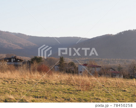 Silesian Beskid Mountains in Bielsko-Biala, Poland at sun set 78450258