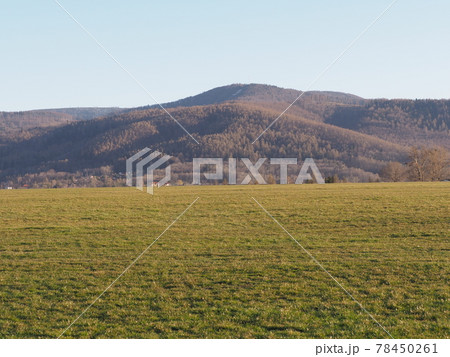 Field and Silesian Beskid Mountains, Bielsko-Biala city, Poland 78450261