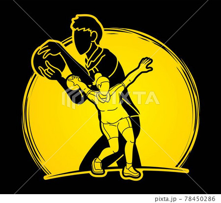 Bowling Sport Players Bowler Male and Female Action Cartoon Graphic Vector 78450286