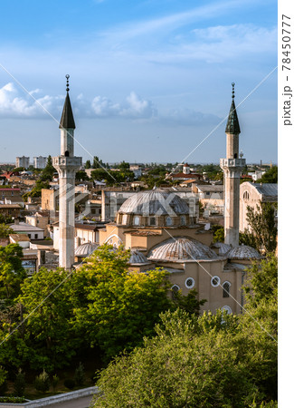 minaret of Juma-Jami Mosque in City of Yevpatoria on the Peninsula Crimea 78450777