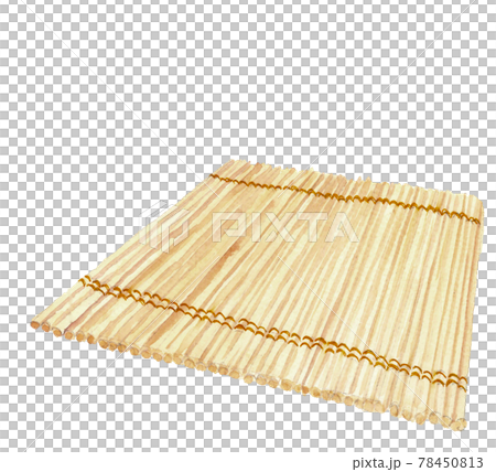 水彩イラスト：巻き簾 道具 キッチンツール 白バック PNG  78450813