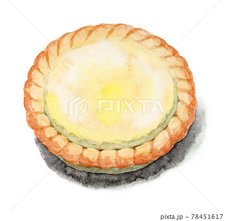 アナログ水彩チーズタルトのイラスト素材 アナログ水彩チーズタルトのイラスト素材