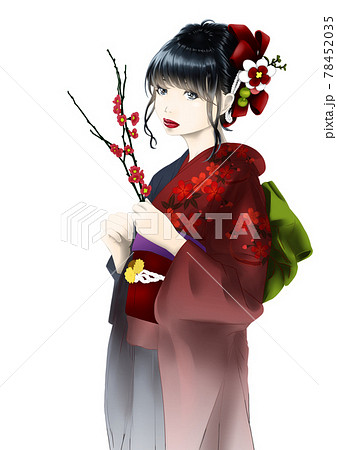 着物女性のイラスト素材 着物女性のイラスト素材