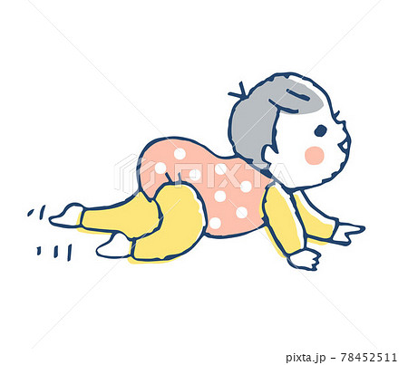 ハイハイする赤ちゃんのイラスト素材